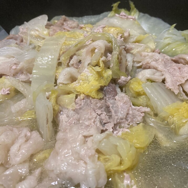 白菜豚バラ春雨の簡単お鍋